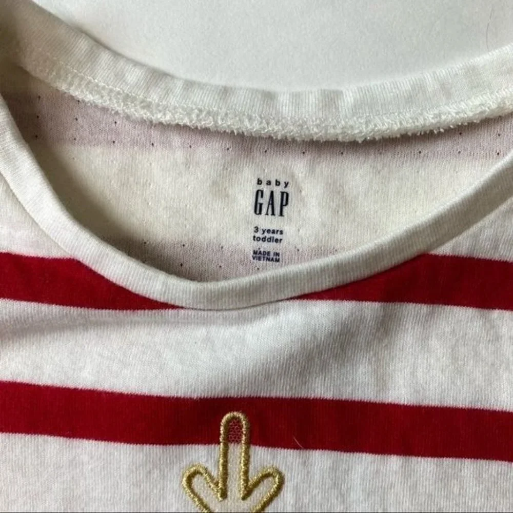 Gap Snowflake Striped Long Sleeve Top 3